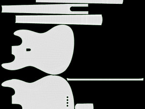 Electric 4-String Bass Guitar 02 White 3D Модель