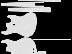 Electric 4-String Bass Guitar 02 White 3D Model