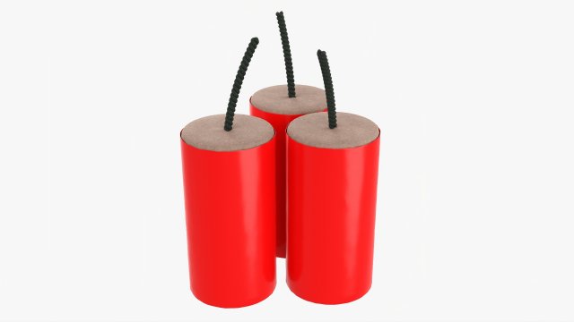 Fireworks Firecracker 01 3D Model .c4d .max .obj .3ds .fbx .stl .blend 