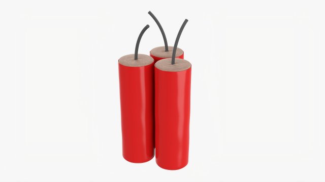 Fireworks Firecracker 02 3D Model .c4d .max .obj .3ds .fbx .stl .blend 