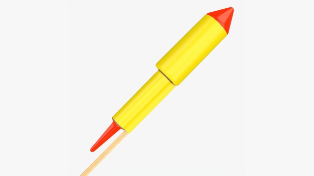Fireworks Rocket 01 3D Модель .c4d .max .obj .3ds .fbx .stl .blend 