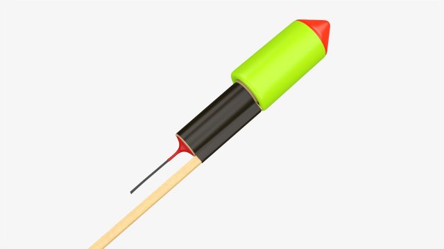 Fireworks Rocket 03 3D Модель .c4d .max .obj .3ds .fbx .stl .blend 