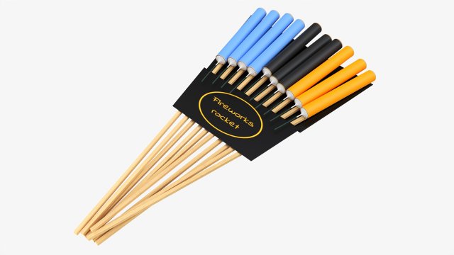 Fireworks Rocket 04 10-Pack 3D Model .c4d .max .obj .3ds .fbx .stl .blend 