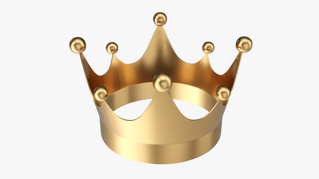 Gold Crown 04 3D Model .c4d .max .obj .3ds .fbx .lwo .lw .lws