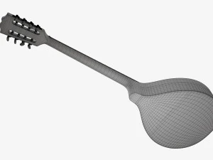 Irish Bouzouki String Instrument 3D Model
