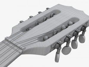 Irish Bouzouki String Instrument 3D Model