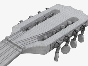 Irish Bouzouki String Instrument 3D Model