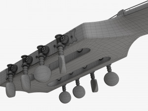 Irish Bouzouki String Instrument 3D Model