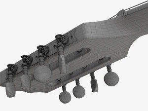 Irish Bouzouki String Instrument 3D Model