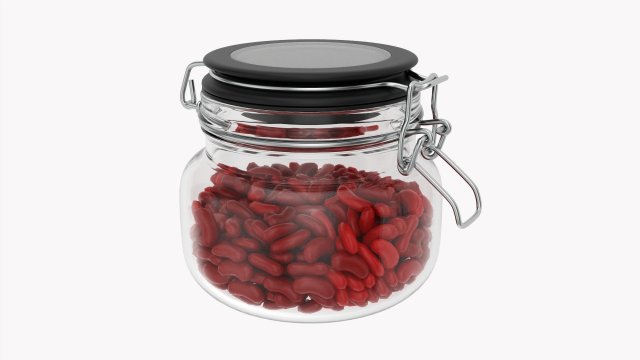 Kitchen Glass Jar With Contents 01 3D Model .c4d .max .obj .3ds .fbx .stl .blend 