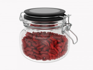 Kitchen Glass Jar With Contents 01 Modelo 3D