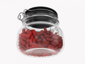 Kitchen Glass Jar With Contents 01 3D Model