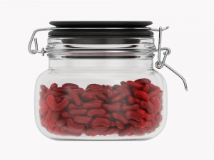 Kitchen Glass Jar With Contents 01 3D Model