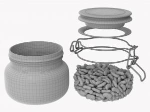 Kitchen Glass Jar With Contents 01 3D Model