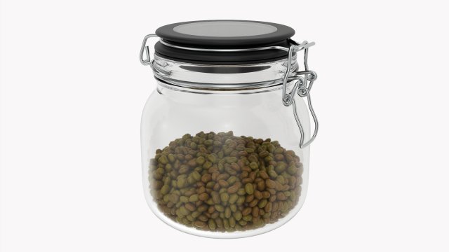 Kitchen Glass Jar With Contents 02 Modèle 3D .c4d .max .obj .3ds .fbx .stl .blend 