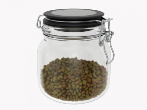 Kitchen Glass Jar With Contents 02 3D 모델