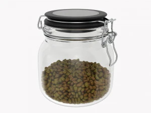 Toples Kaca Dapur Dengan Isi 02 Model 3D