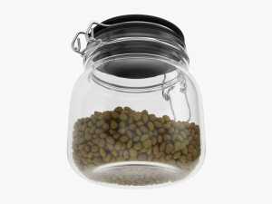 Kitchen Glass Jar With Contents 02 Modèle 3D