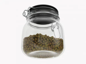Kitchen Glass Jar With Contents 02 3D Model