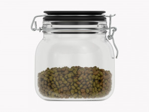 Kitchen Glass Jar With Contents 02 Modèle 3D