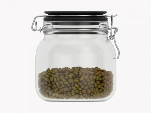 Kitchen Glass Jar With Contents 02 3D Model