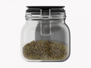 Kitchen Glass Jar With Contents 02 Modèle 3D