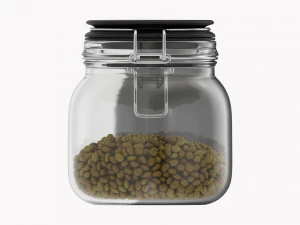 Kitchen Glass Jar With Contents 02 3D Model