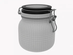 Kitchen Glass Jar With Contents 02 3D Model