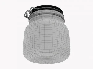 Kitchen Glass Jar With Contents 02 3D Model
