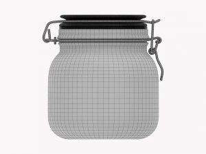 Kitchen Glass Jar With Contents 02 3D Model