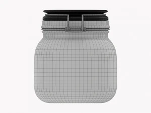 Kitchen Glass Jar With Contents 02 3D Model