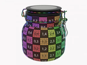 Kitchen Glass Jar With Contents 02 3D Model