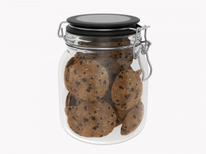 Kitchen Glass Jar With Contents 03 3D Model