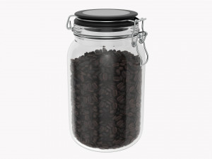 Kitchen Glass Jar With Contents 04 3D 모델