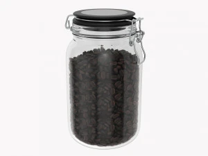 Toples Kaca Dapur Dengan Isi 04 Model 3D