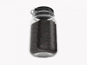 Kitchen Glass Jar With Contents 04 3D-Modell
