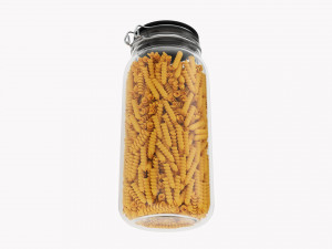 Kitchen Glass Jar With Contents 05 Model 3D