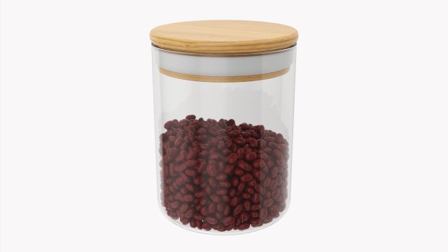 Kitchen Glass Jar With Contents 06 3D Модель .c4d .max .obj .3ds .fbx .stl .blend 