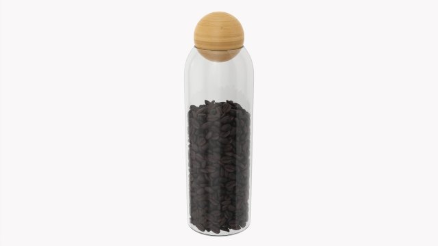 Kitchen Glass Jar With Contents 10 3D Model .c4d .max .obj .3ds .fbx .stl .blend 