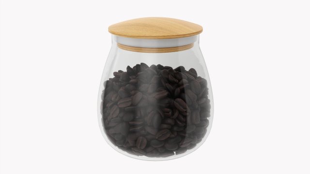 Kitchen Glass Jar With Contents 14 3D Model .c4d .max .obj .3ds .fbx .stl .blend 