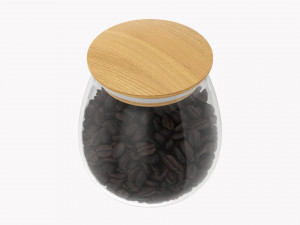 Kitchen Glass Jar With Contents 14 3D Model