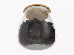 Kitchen Glass Jar With Contents 14 3D Model