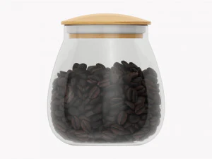 Kitchen Glass Jar With Contents 14 3D Model