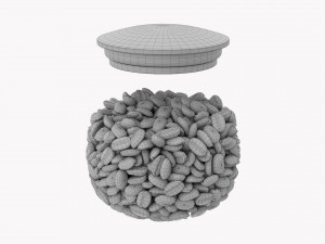 Kitchen Glass Jar With Contents 14 3D Model