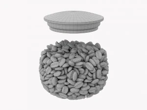 Kitchen Glass Jar With Contents 14 3D Model