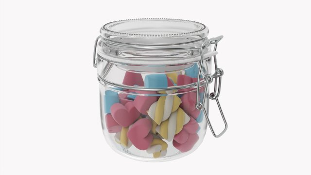 Kitchen Glass Jar With Contents 20 Modello 3D .c4d .max .obj .3ds .fbx .stl .blend 
