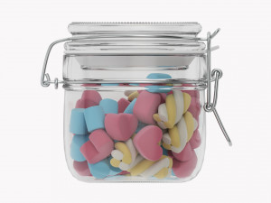 Kitchen Glass Jar With Contents 20 Modello 3D