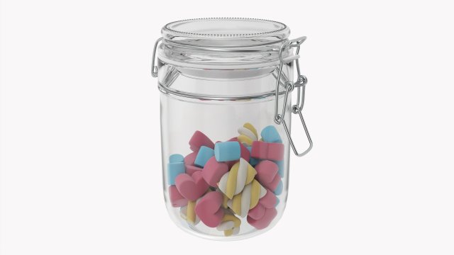 Kitchen Glass Jar With Contents 21 3Dモデル .c4d .max .obj .3ds .fbx .stl .blend 