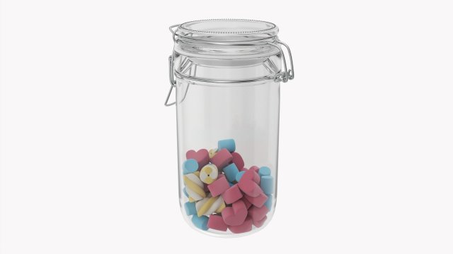 Kitchen Glass Jar With Contents 22 3D 모델 .c4d .max .obj .3ds .fbx .stl .blend 