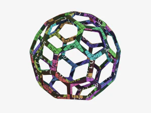 Sph&egrave;re en treillis Modèle 3D